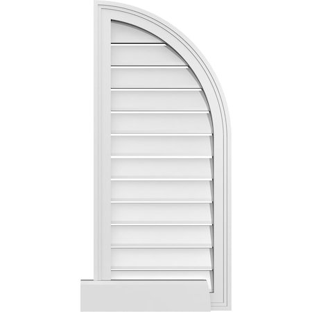 Ekena Millwork Quarter Round Top Right Surface Mount PVC Gable Vent w/ 2"W x 2"P Brickmould Sill Frame, 16"W x 36"H GVPQR16X3603SF